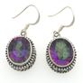 Vintage 925 Sterling Silver & Mystic Topaz Ornate Earrings Image 3