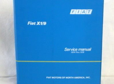 Fiat X19 Genuine Factory Service Manual (English)