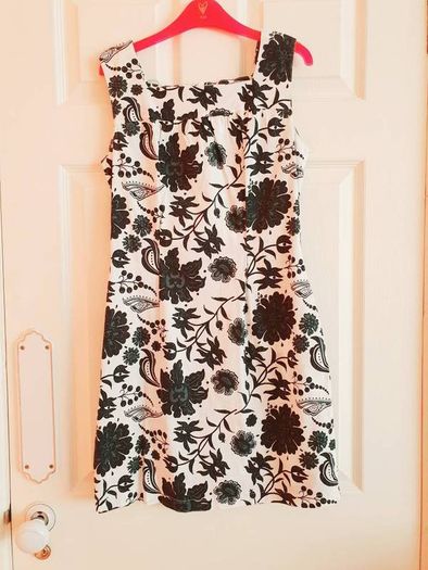 Black and white cotton summer dress, Small size