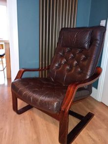 Leather mid century vintage chair