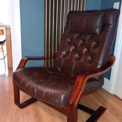 Leather mid century vintage chair