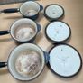 Set Of 3 Le Creuset Cast iron Enamel Pans 16 18 20cm Grey Farmhouse Image 7