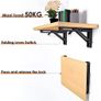 Folding Shelf Brackets 25cm, 2 pcs Heavy Duty Folding Shelf, Foldable Desk Brackets, Metal Black Triangle Wall Shelf Space Saving, Max Load 50kg, for DIY Book Shelf Image 6