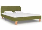 Bed Frame Green Fabric 135x190 cm