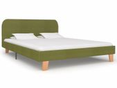 Bed Frame Green Fabric 135x190 cm