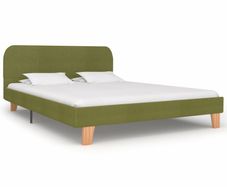 Bed Frame Green Fabric 135x190 cm