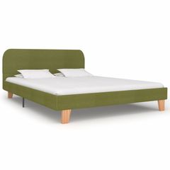 Bed Frame Green Fabric 135x190 cm