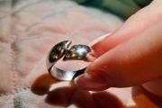 sterling silver ring with blue stones