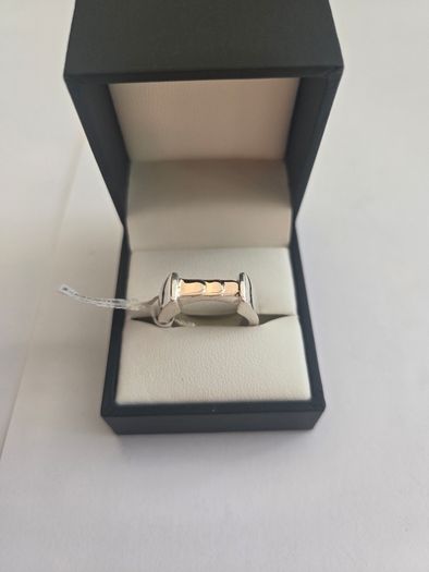 Brand New Hallmarked Silver & 9ct Gold Ring