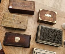 Superb boxes . mother of pearl ...brass .  etc