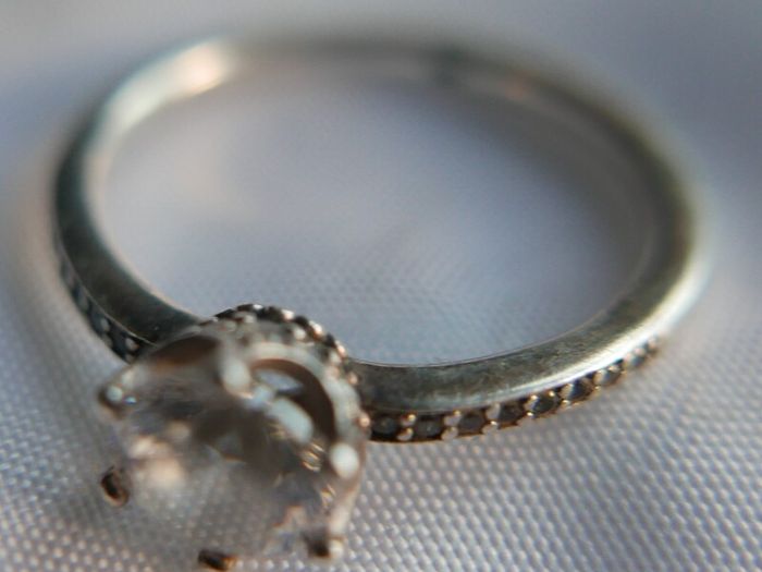 Authentic PANDORA 925 Sterling Silver Clear CZ Sparkling Crown Ring size P