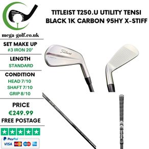 Titleist T250.U Utility #3 Iron 20 Degree / Tensi Black 1K Carbon 95HY X-Stiff