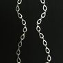 Solid .950 Silver Contemporary Open Teardrop Link Necklace Image 2