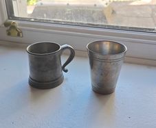 Vintage Pewter Mug & Beaker, Mullingar (Ireland) & Woodbury (USA)