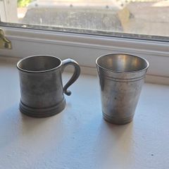 Vintage Pewter Mug & Beaker, Mullingar (Ireland) & Woodbury (USA)
