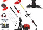 BU-KO 52cc Backpack Long Reach Petrol Multi Functional Garden Tool: Petrol Strimmers and Brush Cutter, Extendable Petrol Hedge Trimmer, Pruner Chainsaw, Petrol Grass Trimmers, 3x 75cm Extension Pole