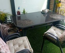 table and six chairs