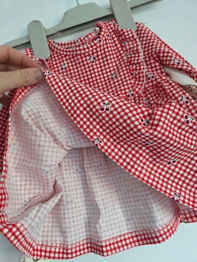 Next Cream Bear and Red Gingham Baby Dresses