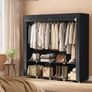 Clothes Wardrobe, Portable Closet, Garment Organiser Rack with 4 Hanging Rails, Shelves, 4 Side Pockets, 170 x 45 x 167 cm, Large Capacity for Bedroom, Living Room, Black Image 2