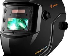 Welding Helmet Auto Darkening: True Color Solar Powered Auto Darkening Welding Helmets Welder Mask Hood (Bright Black)