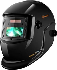 Welding Helmet Auto Darkening: True Color Solar Powered Auto Darkening Welding Helmets Welder Mask Hood (Bright Black)