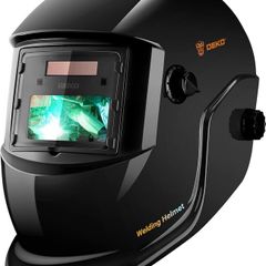 Welding Helmet Auto Darkening: True Color Solar Powered Auto Darkening Welding Helmets Welder Mask Hood (Bright Black)