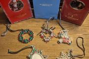 Newbridge Silverware Crystal Christmas Decorations x5 Bundle | Vintage &amp; Modern | Mint