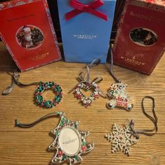 Newbridge Silverware Crystal Christmas Decorations x5 Bundle | Vintage & Modern | Mint