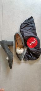 Exe Silver grey heels leather