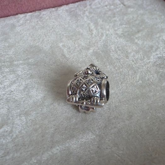 Pandora wise Owl graduation charm sterling silver with blue crystal