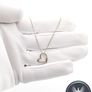 925 Vintage Open Heart Sterling Silver CZ Necklace Image 7