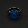Antique Victorian Blue Glass Intaglio Tiny Silver Ring Image 9