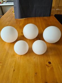 5 White Globe Lights SHADES. . In Very Good Condition.