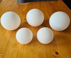 5 White Globe Lights SHADES. . In Very Good Condition.