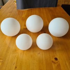 5 White Globe Lights SHADES. . In Very Good Condition.
