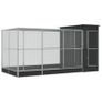 Aviary with Extension Silver 416x203x216 cm Steel Image 2