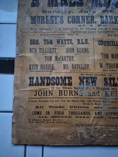 1891 antique original Labourers union poster