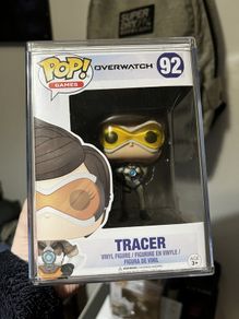 New: Funko Pop: Overwatch #92 Tracer (Posh, 2017, ThinkGeek Excl.) + Funko Pop Stacks Protector