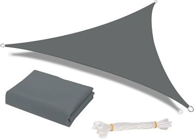 MULTIPLE SIZES/COLOURS AVAILABLE Sun Shade Sail Waterproof Outdoor Garden Patio Party Sunscreen Awning 2x2x2m Triangle Canopy 98% UV Block with Free Rope, Grey