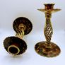A pair of vintage brass spiral candle holders Image 3