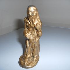 Antique Led "Old Man Figurine("4.5"tall)painted inGold Paint(Approx Early 1900's)