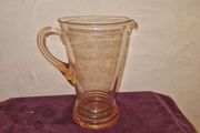 1930's Pink glass hand blown jug