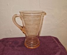 1930's Pink glass hand blown jug