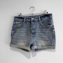 Pre Owned High-Waisted Mid-Wash Denim Shorts Image 3