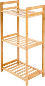 Bamboo Shoe Rack,Easy Build With 3 Tier, 3 Shelves 35 x 25 x 71 cm Ideal for Bathroom, Kitchen, Living Room, Bedroom, Small Spaces, Balcony, Natural