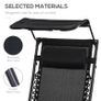 Folding Zero Gravity Sun Lounger, with Sun Canopy Image 6