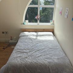 Double IKEA Bed + Mattress + Mattress Protector for Sale