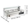 3Pan Commercial Food Warmer 3x12QT Electric Steam Table with Tempered Glass Cover  for Catering Restaurants Image 8