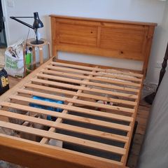 pine double bed frame