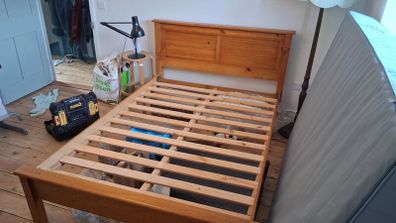 pine double bed frame